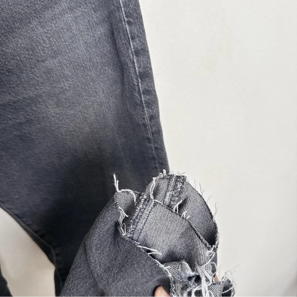 Anthropologie Womens 27 AG The Alexxis Cropped Straight Jeans Grey Wash Raw Hem - Picture 12 of 16